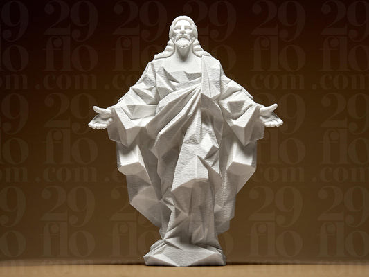 3D Printed Jesus Christ Figurine: Modern Abstract Home Decor