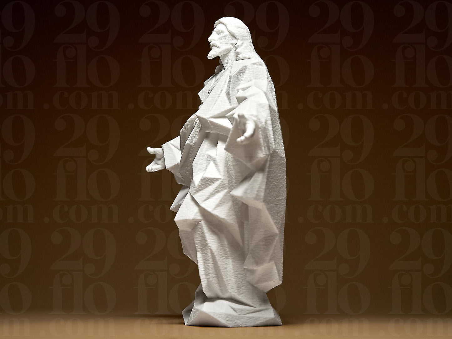3D Printed Jesus Christ Figurine: Modern Abstract Home Decor