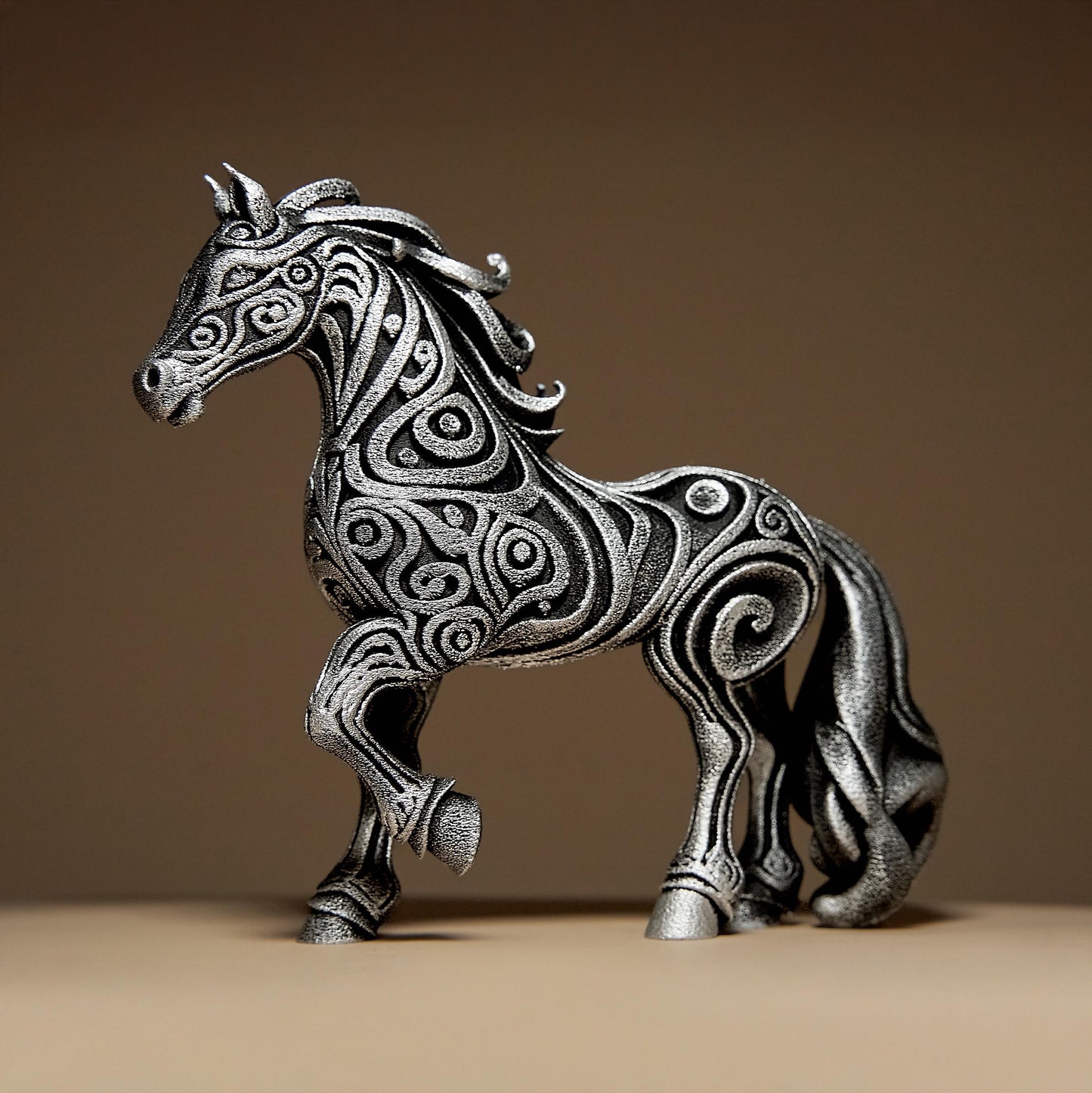 Ornamental HORSE 3D Printed Sculpture, Statue, Figure, Figurine Home Decoration (hand painted)