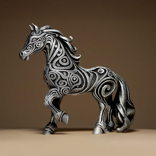 Ornamental HORSE 3D Printed Sculpture, Statue, Figure, Figurine Home Decoration (hand painted)