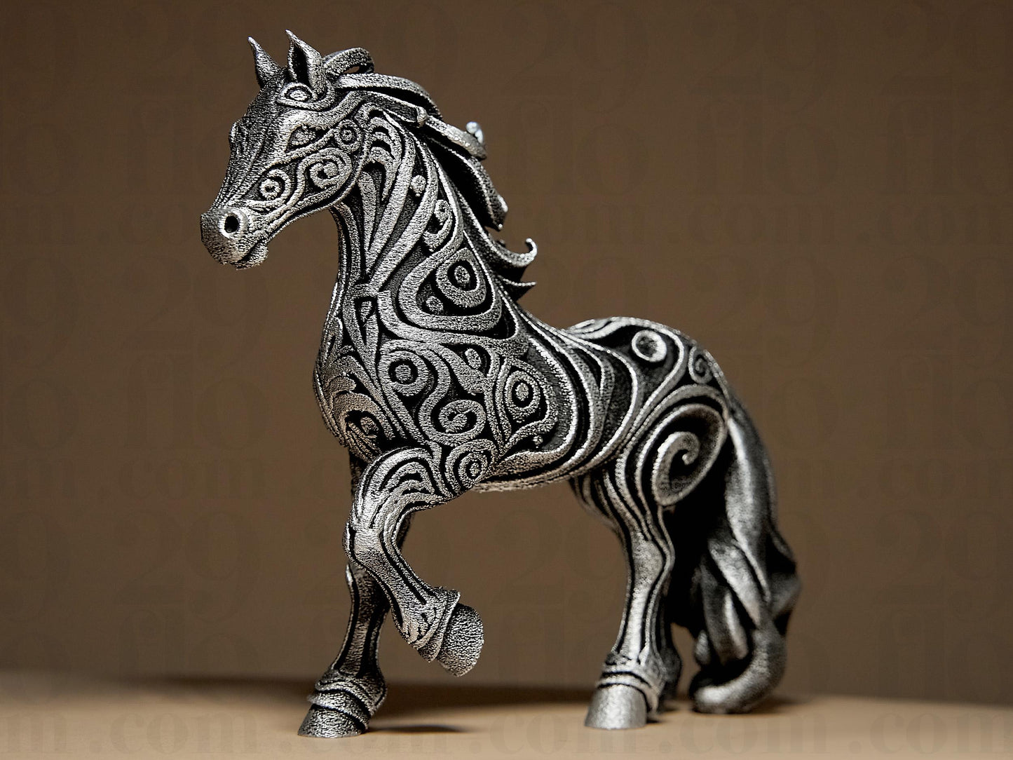 Ornamental HORSE 3D Printed Sculpture, Statue, Figure, Figurine Home Decoration (hand painted)