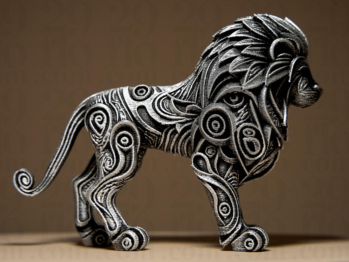 Ornamental LION 3D Printed Sculpture, Statue, Figure, Figurine Home Decoration (hand painted)