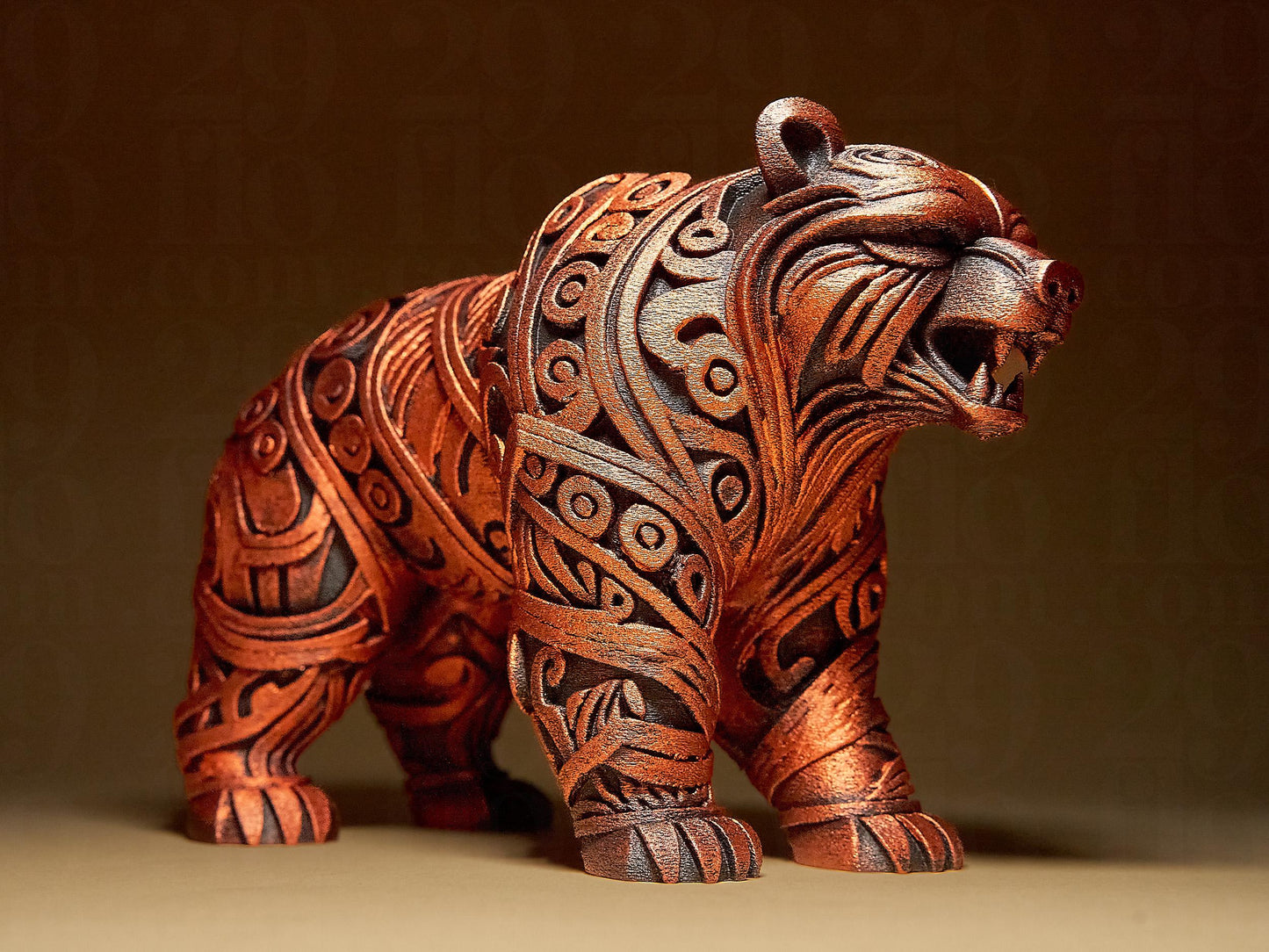 Ornamental BEAR 3D Printed Sculpture, Statue, Figure, Figurine Home Decoration (hand painted)
