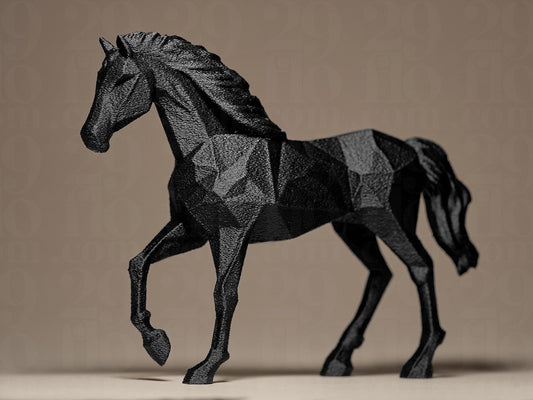 Geometric Horse 3D Printed Sculpture, Statue, Figure, Figurine Home Decoration (hand painted)
