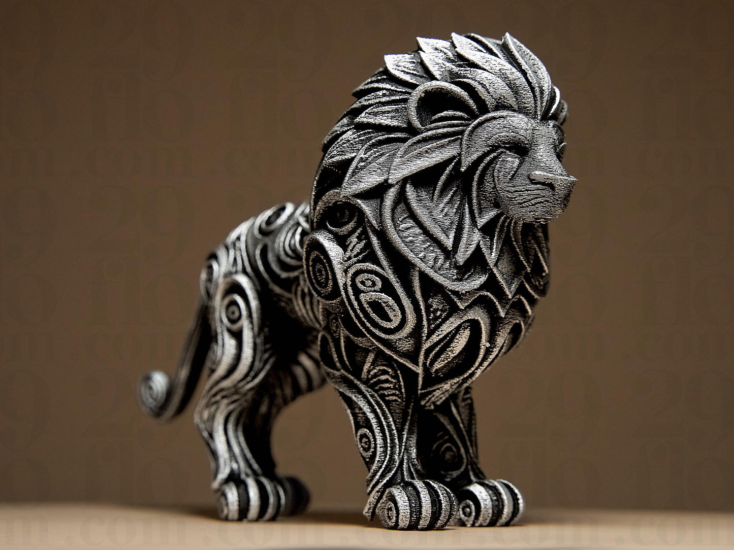 Ornamental LION 3D Printed Sculpture, Statue, Figure, Figurine Home Decoration (hand painted)