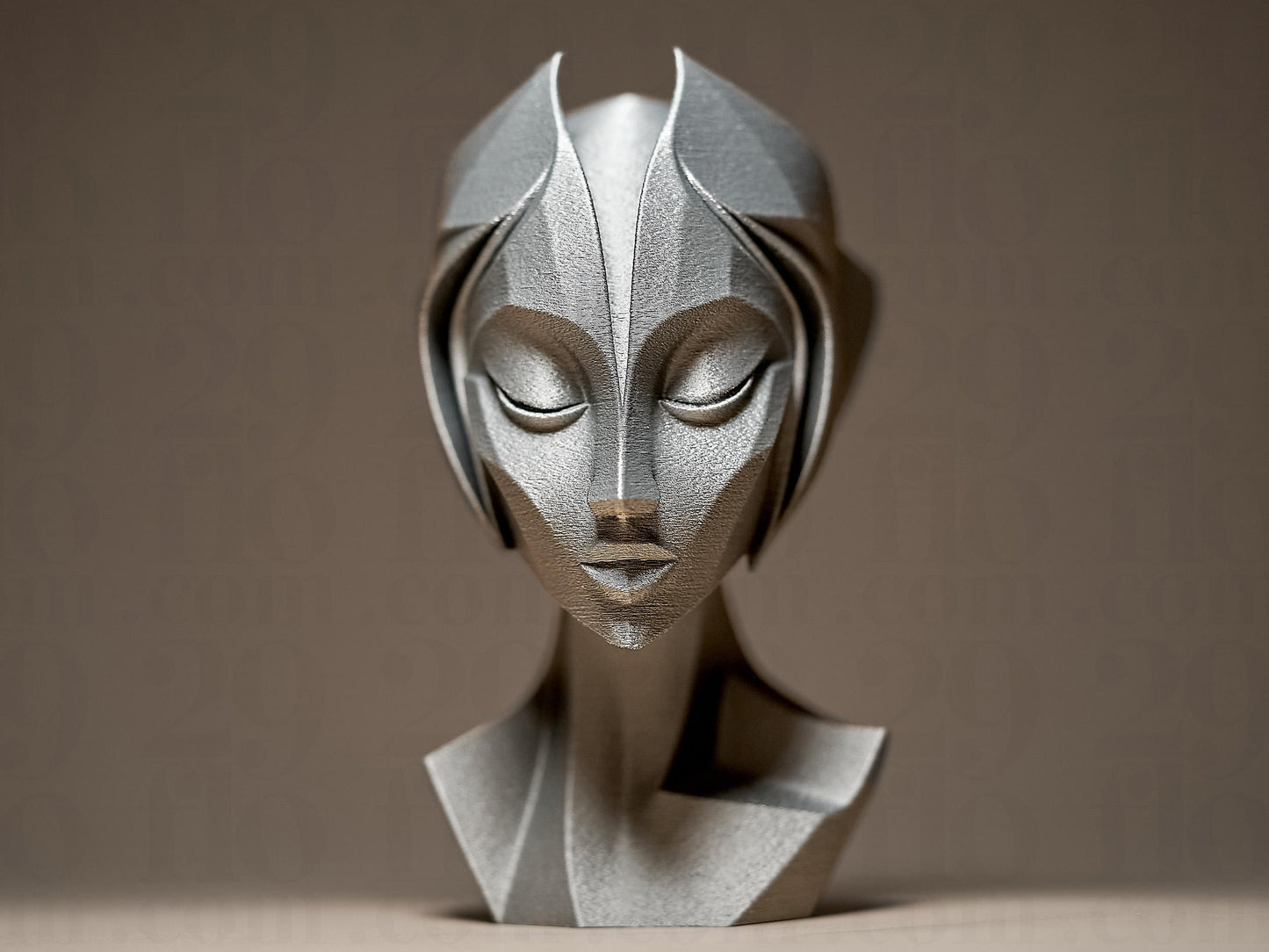 Abstract Futuristic Woman Face 3D Printed Sculpture, Statue, Figure, Figurine Home Decoration