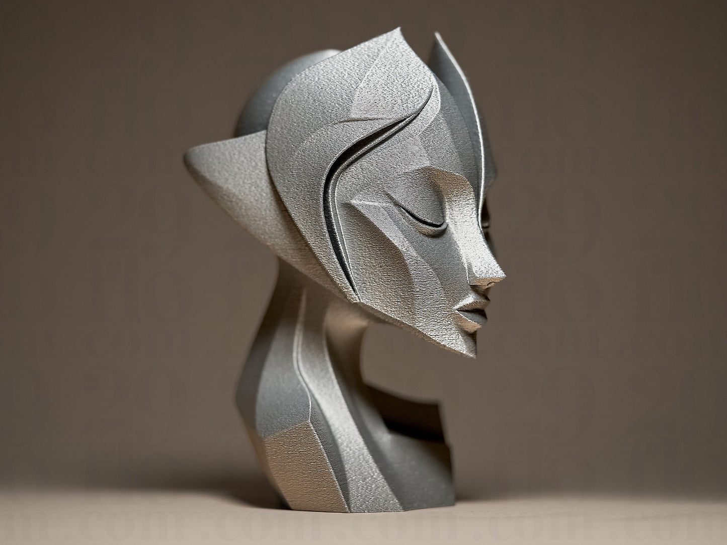 Abstract Futuristic Woman Face 3D Printed Sculpture, Statue, Figure, Figurine Home Decoration