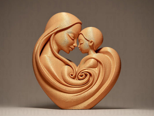 Mother holding a Child 3D Printed Sculpture, Statue, Figure, Figurine Home Decoration