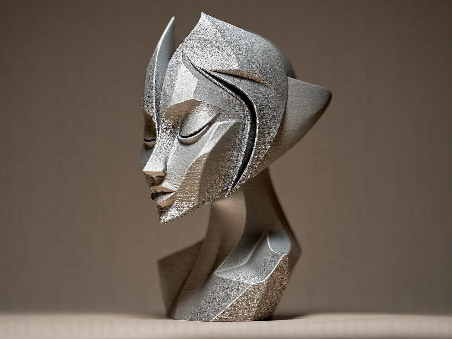 Abstract Futuristic Woman Face 3D Printed Sculpture, Statue, Figure, Figurine Home Decoration