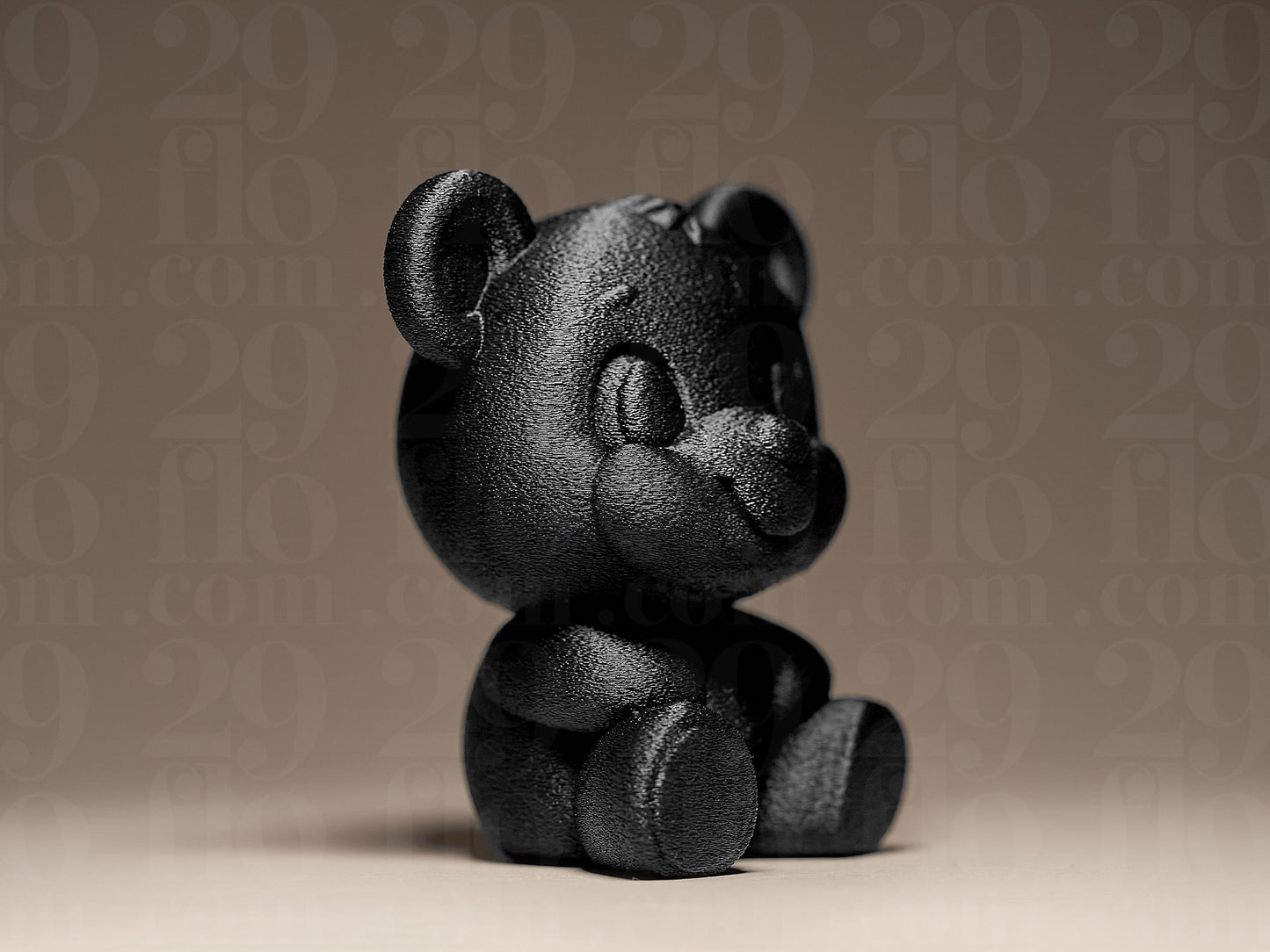 3D Printed Teddy Bear Sculpture: Modern Home Decor Figurine