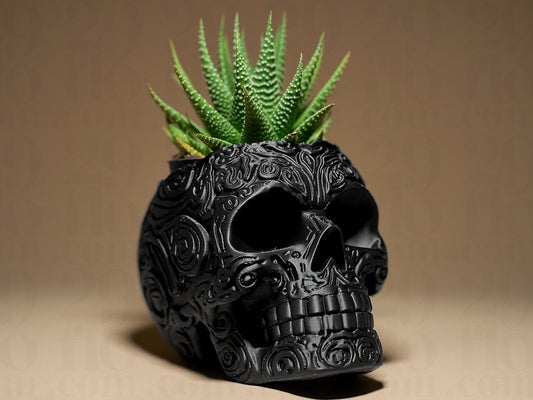 Skull Planter Cover 3D Printed Sculpture, Statue, Figure, Figurine Home Decoration
