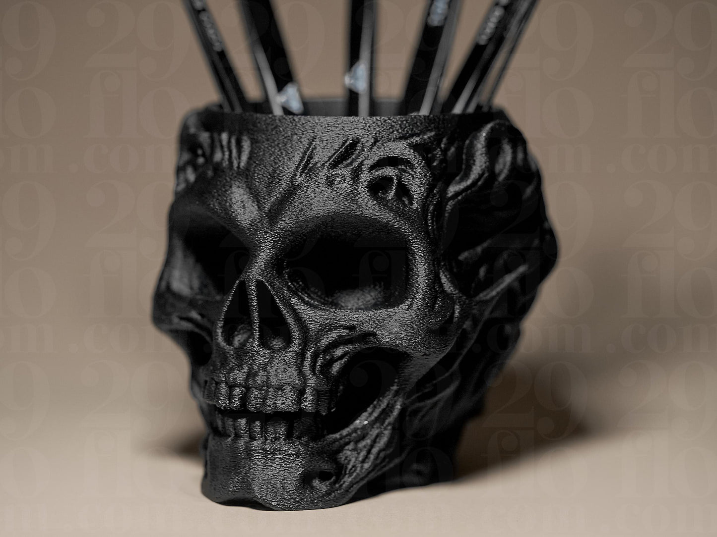 Skull Organizer Holder 3D Printed Sculpture, Statue, Figure, Figurine Home Decoration