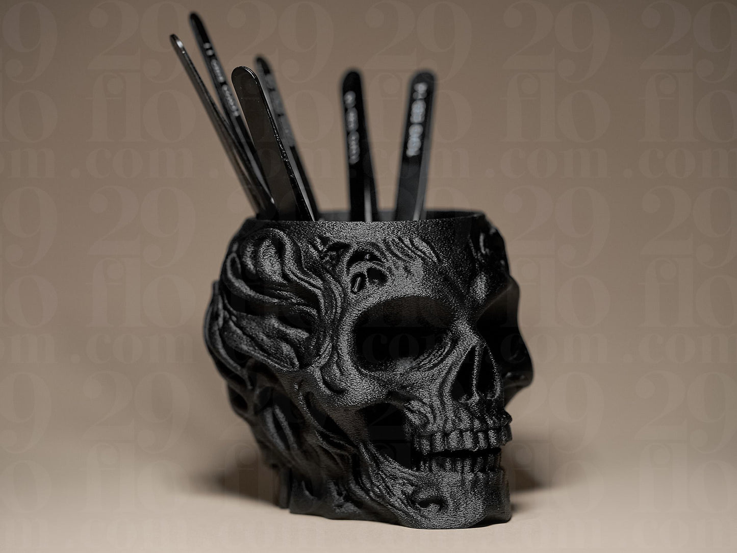 Skull Organizer Holder 3D Printed Sculpture, Statue, Figure, Figurine Home Decoration
