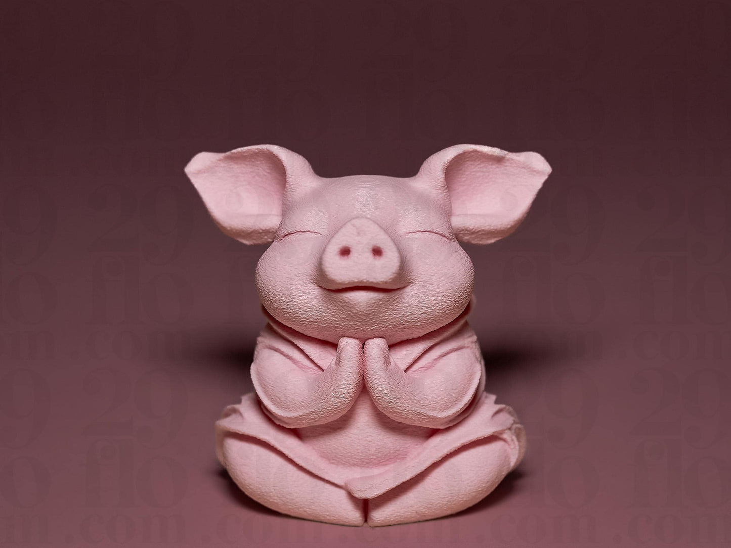 3D Printed Meditating Piglet Statue: Eco-Friendly Home Decor