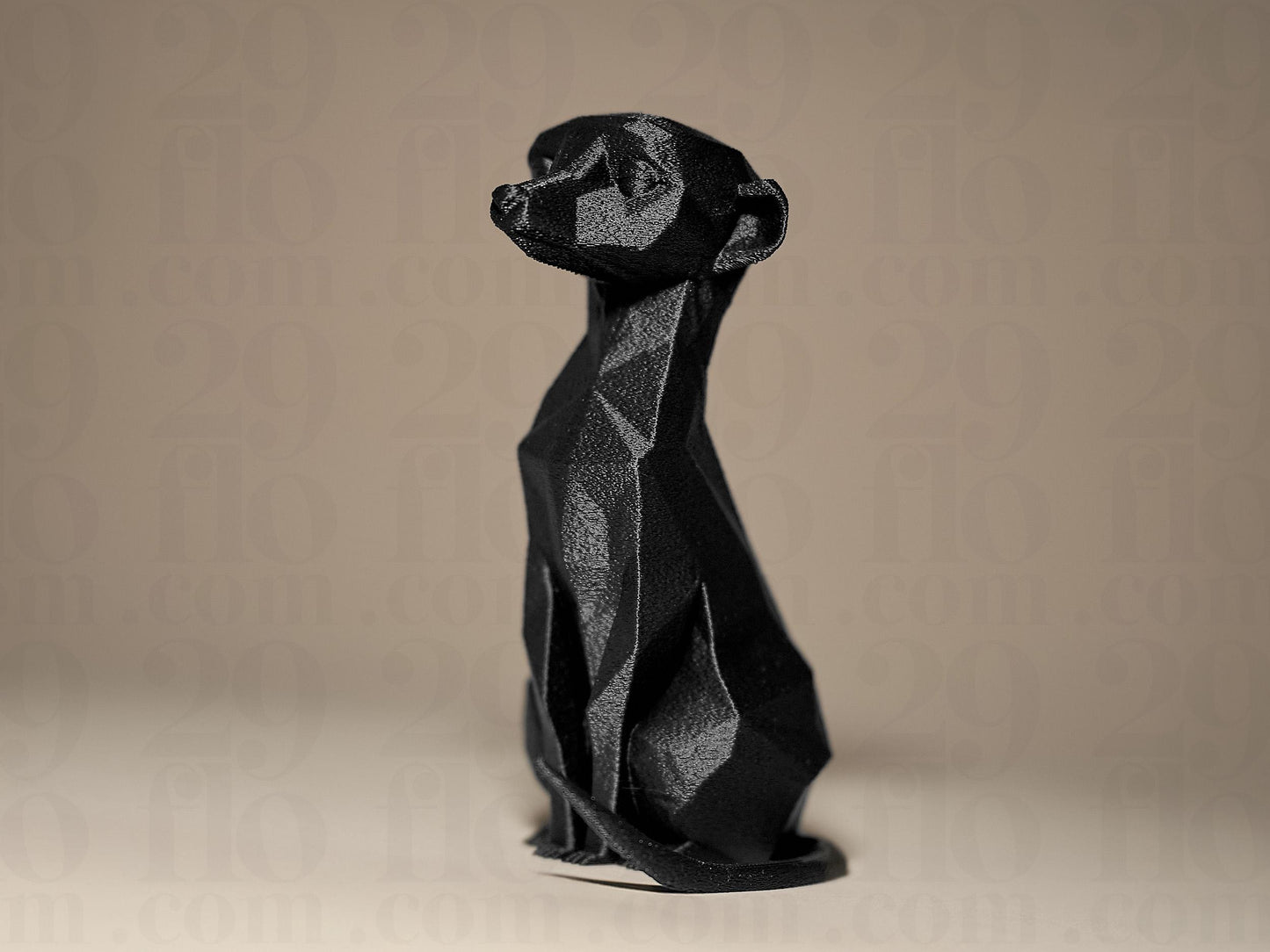 Geometric Meerkat 3D Printed Sculpture, Statue, Figure, Figurine Home Decoration