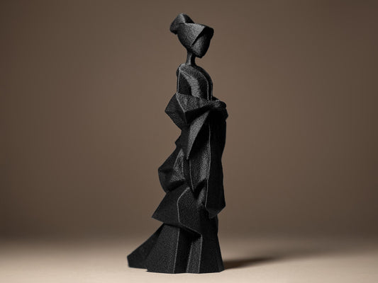 Geometric Geisha Woman Decorative 3D Printed Sculpture, Statue, Figure, Figurine Home Decoration