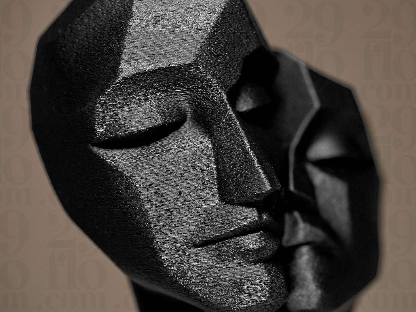 Couple Romantic Love Faces Decorative 3D Printed Sculpture, Statue, Figure, Figurine Home Decoration