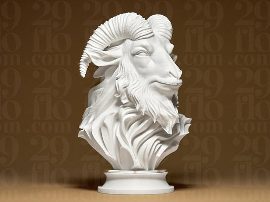 The GOAT Bust Head 3D Printed Sculpture, Zodiac, Statue, Figure, Figurine Home Modern Decoration