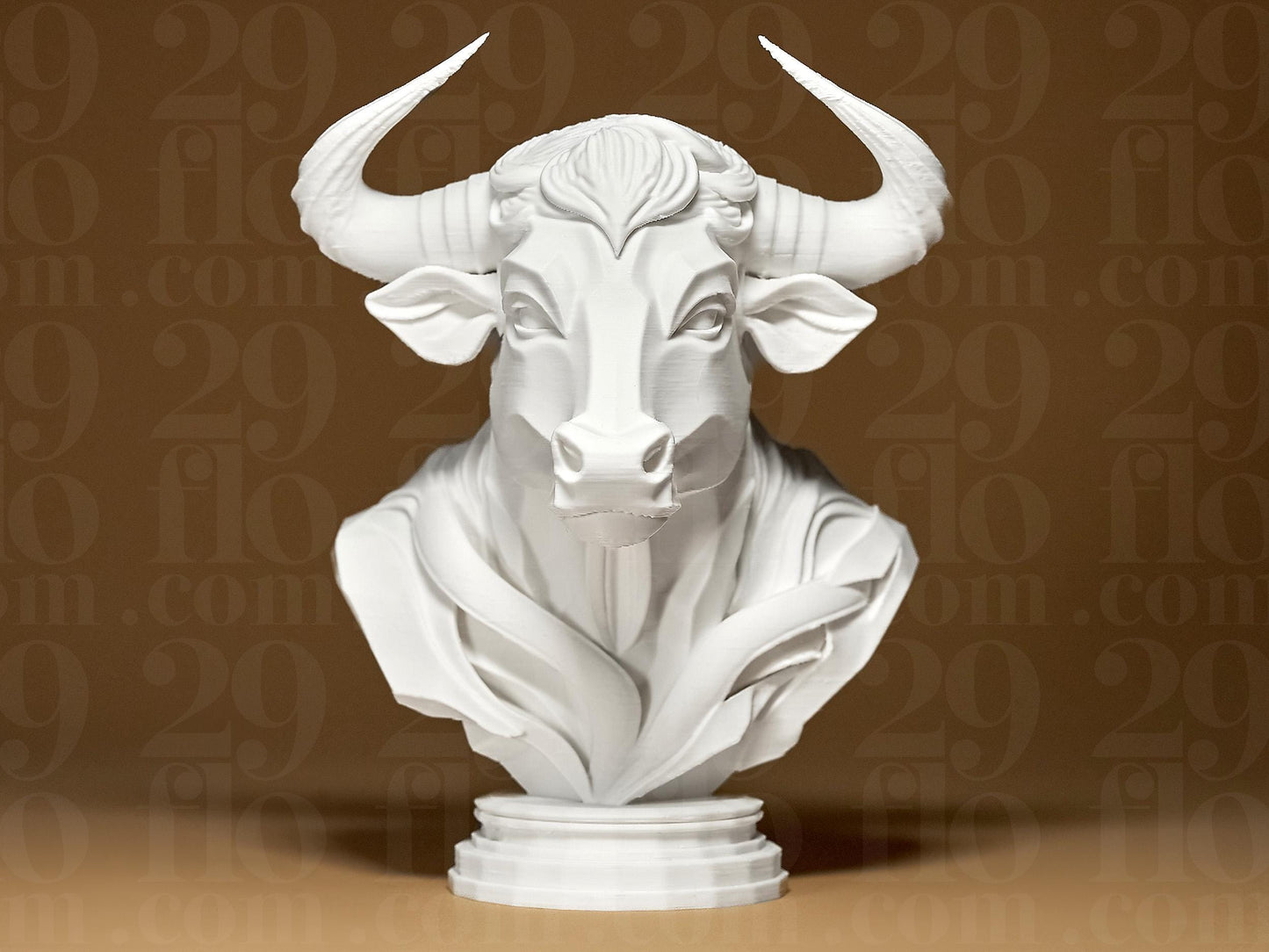 Bull Bust Head 3D Printed Sculpture, Zodiac, Statue, Figure, Figurine Home Modern Decoration
