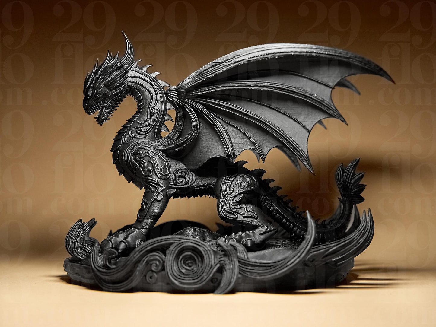 Ornamental DRAGON 3D Printed Sculpture, Statue, Figure, Figurine Home Decoration (hand painted)