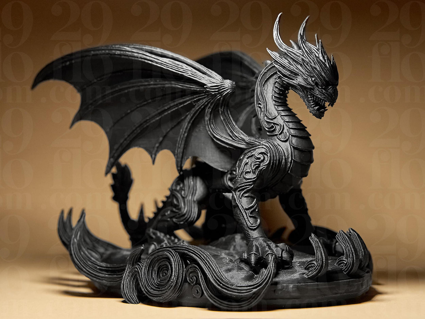 Ornamental DRAGON 3D Printed Sculpture, Statue, Figure, Figurine Home Decoration (hand painted)