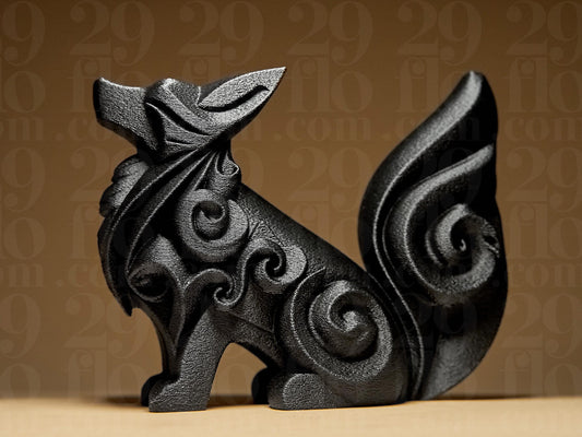 Dog Art Design 3D Printed Statue Figure, Figurine Gift Home Decoration Ornamental Wolf Fox