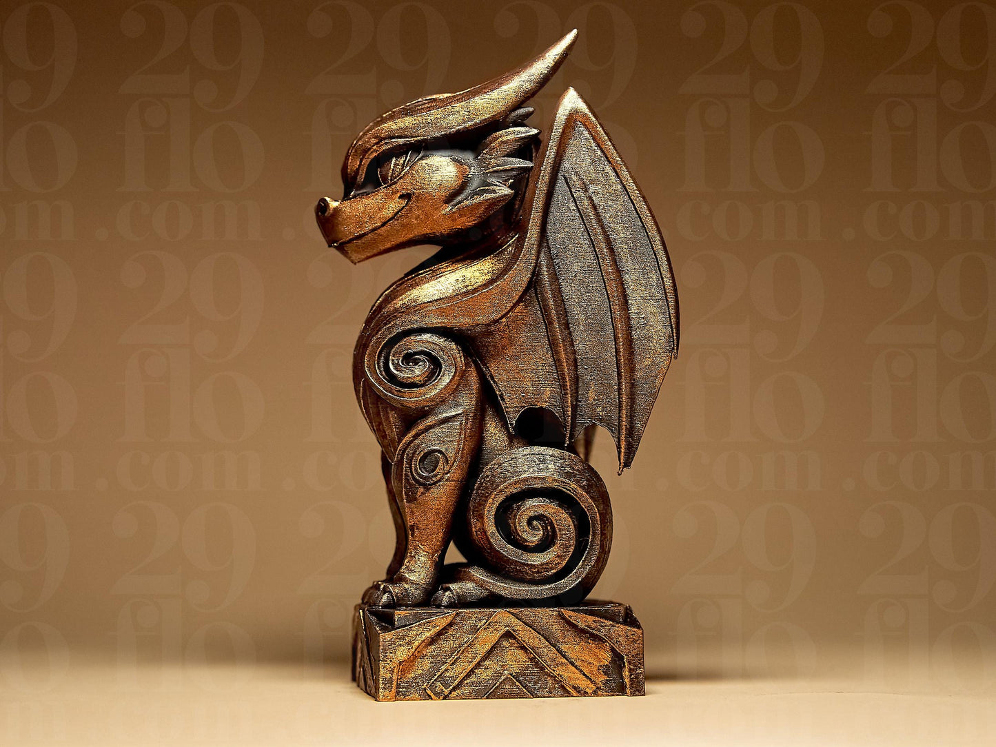 Ornamental DRAGON 3D Printed Sculpture, Statue, Figure, Figurine Home Decoration (hand painted)