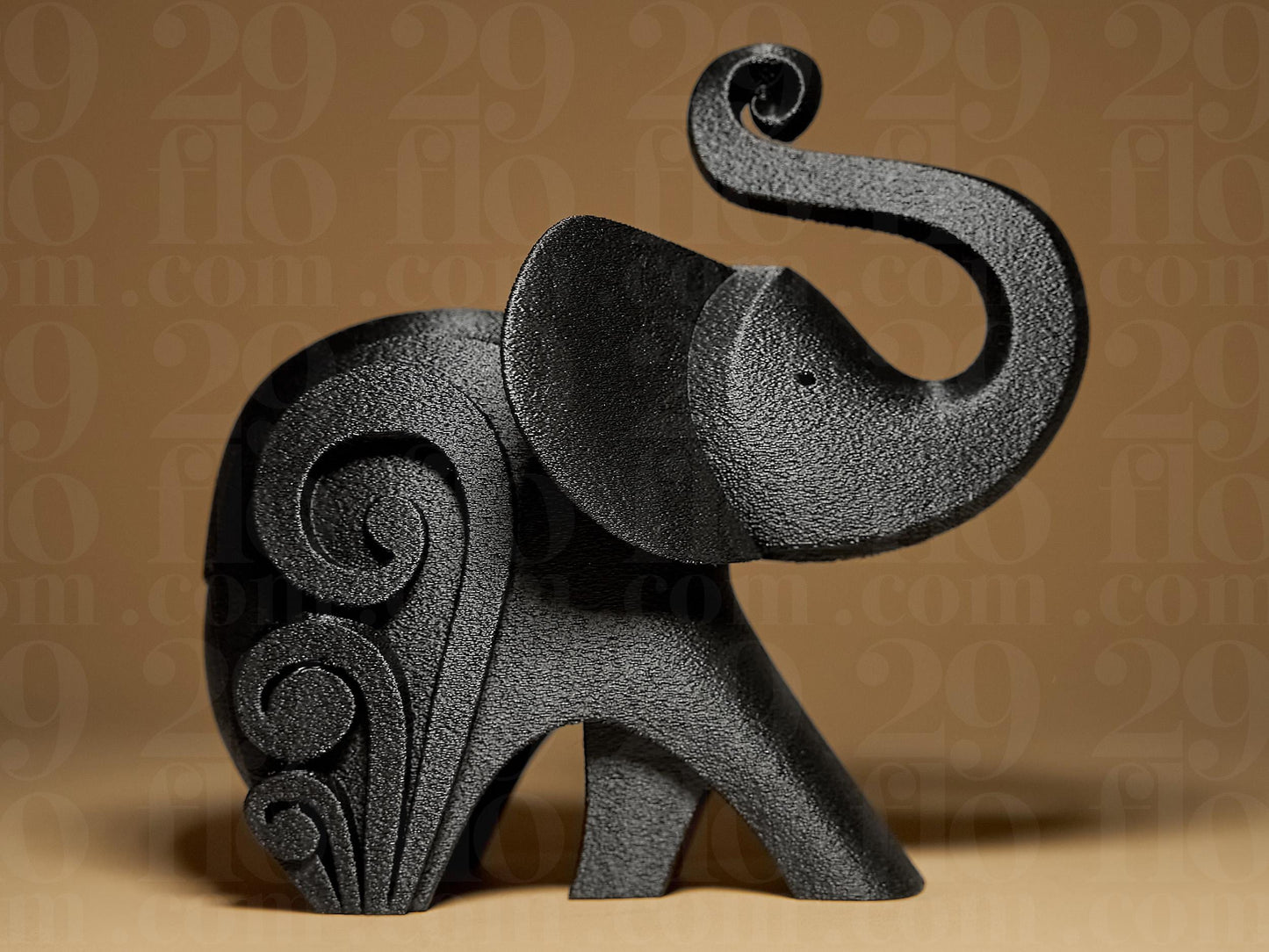 Elephant Happy Symbol Statue 3D Printed Figure, Figurine Gift Home Decoration Statuette