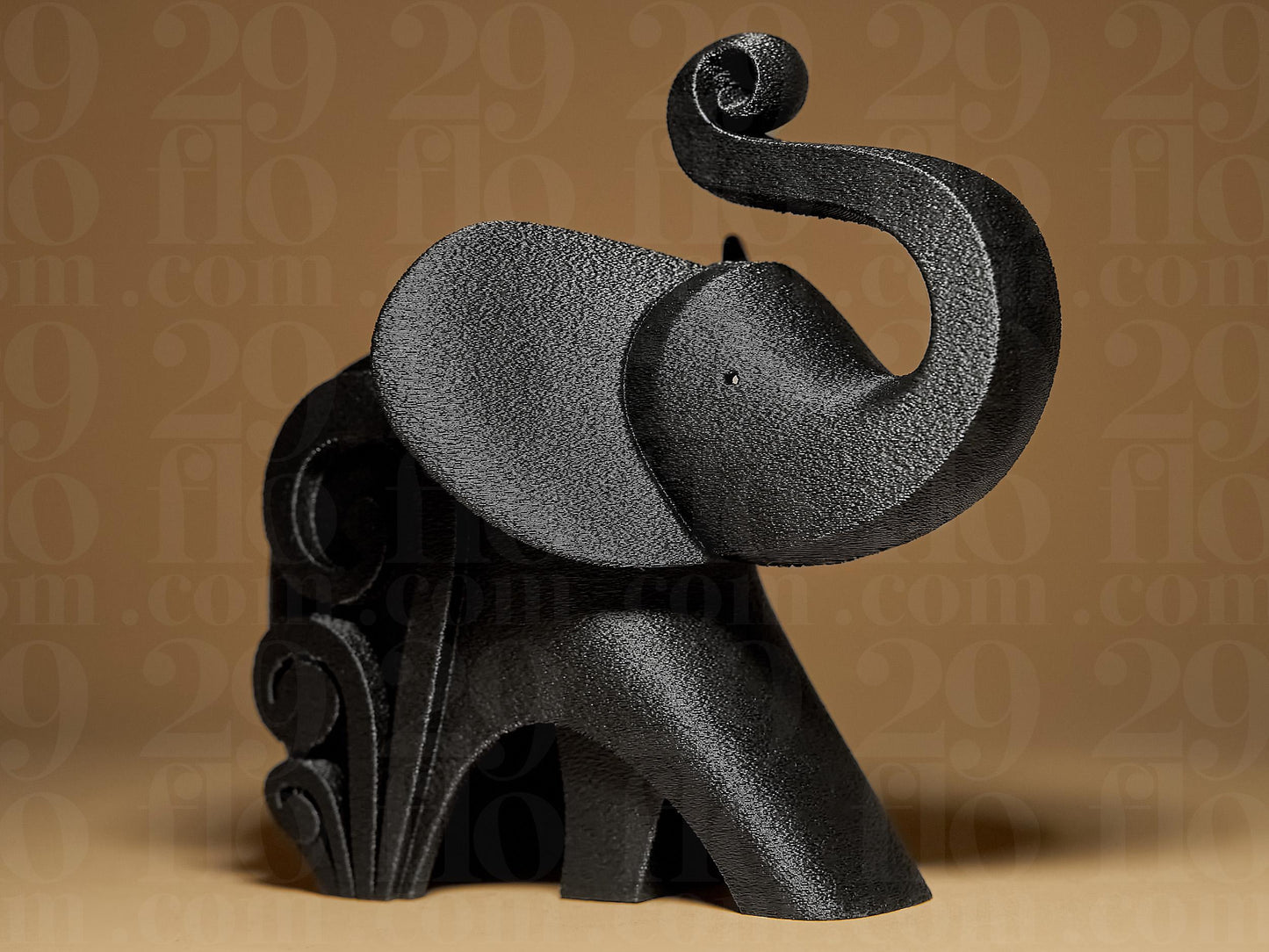Elephant Happy Symbol Statue 3D Printed Figure, Figurine Gift Home Decoration Statuette