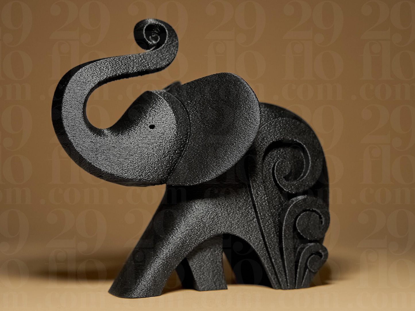 Elephant Happy Symbol Statue 3D Printed Figure, Figurine Gift Home Decoration Statuette
