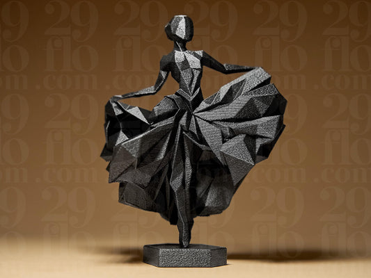 3D Printed Ballerina Figurine: Modern Abstract Sculpture
