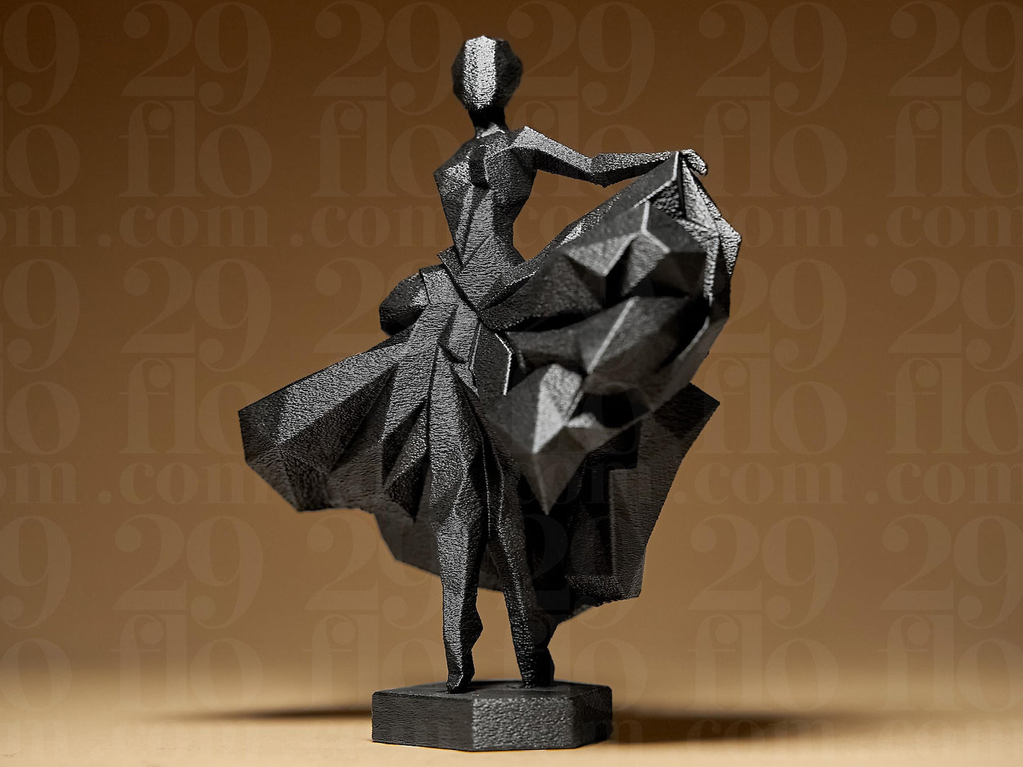 3D Printed Ballerina Figurine: Modern Abstract Sculpture