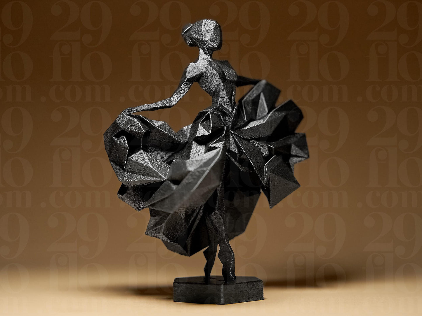 3D Printed Ballerina Figurine: Modern Abstract Sculpture