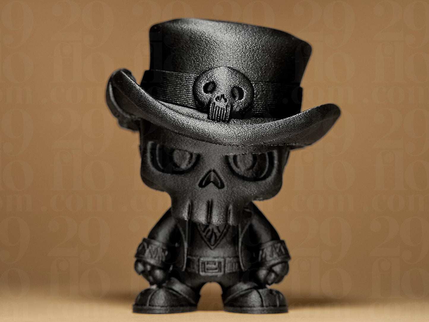 Hand-Painted Skull Guy Figurine: 3D Printed Halloween Decor