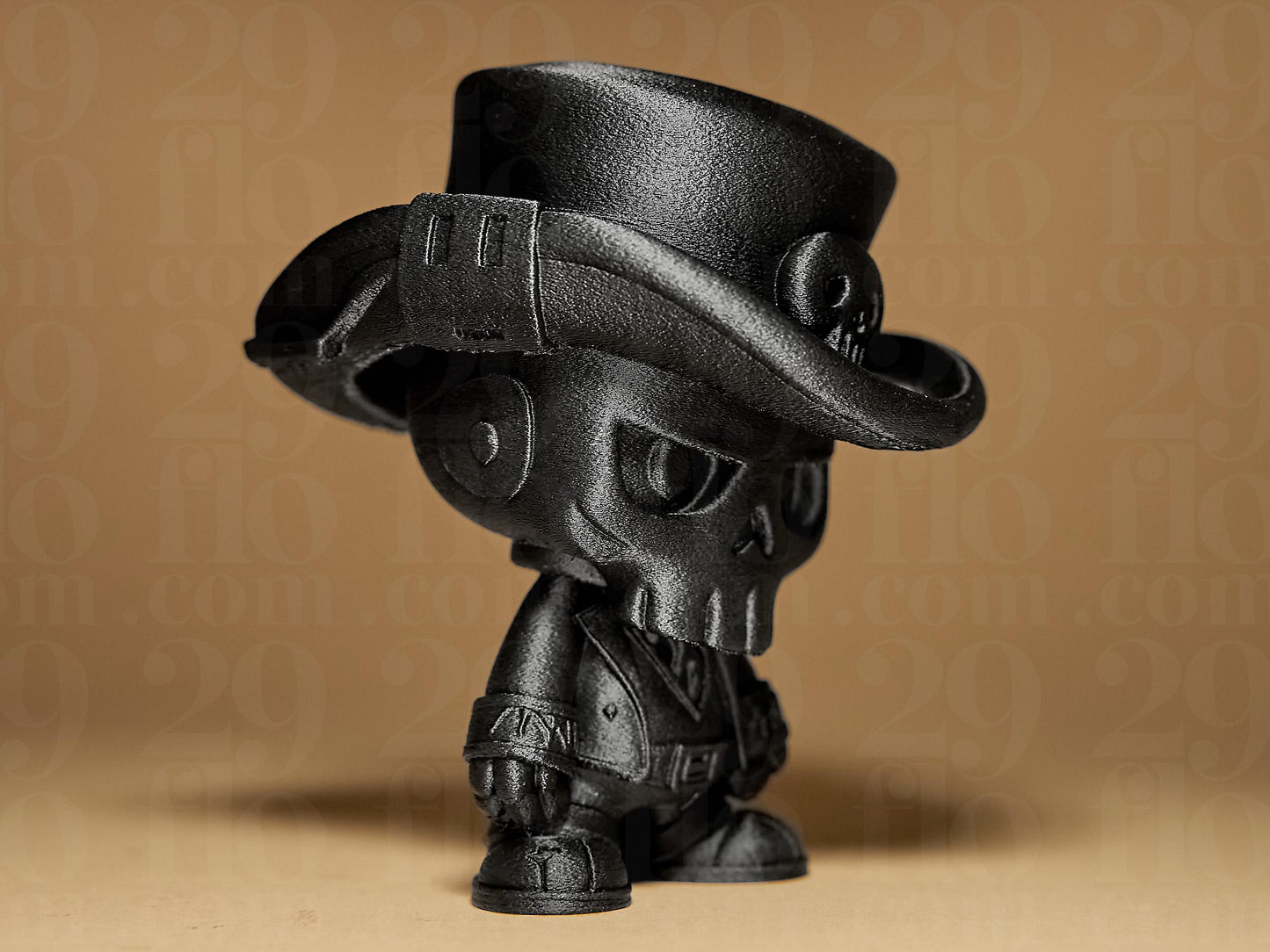 Hand-Painted Skull Guy Figurine: 3D Printed Halloween Decor