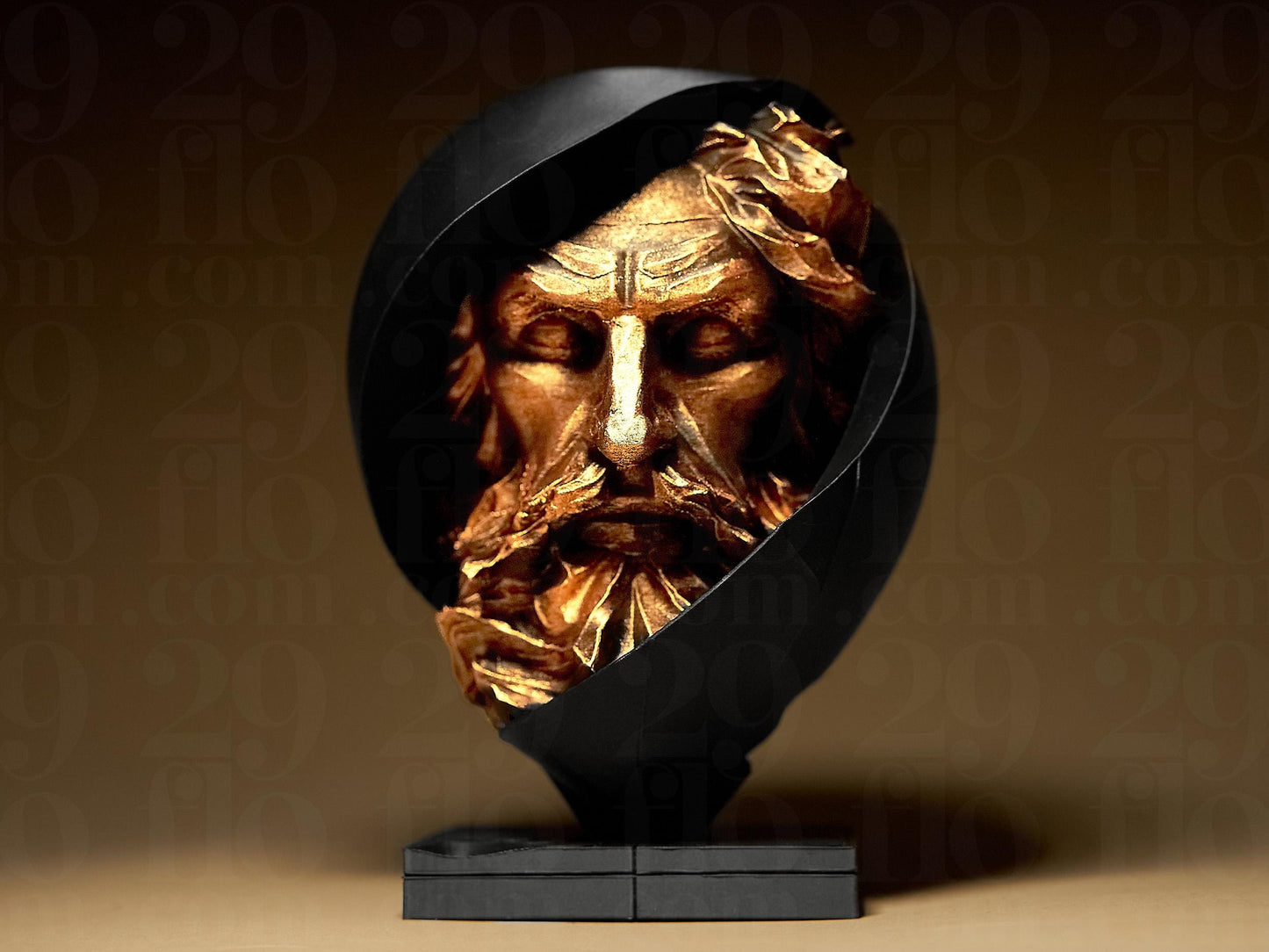 Hand-Painted Old Man Bust: 3D Printed PLA Sculpture