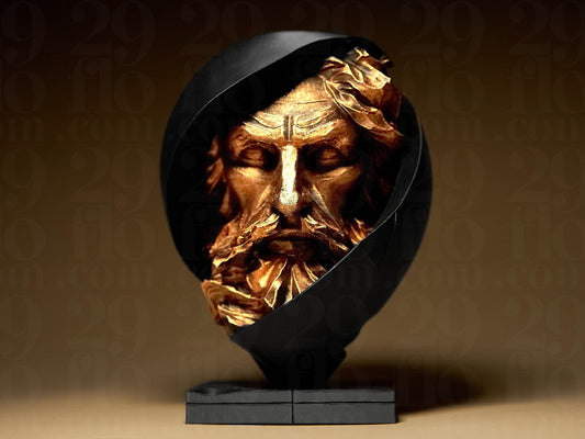 Hand-Painted Old Man Bust: 3D Printed PLA Sculpture