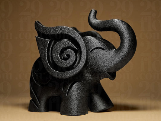 Elephant Happy Symbol Statue 3D Printed Figure, Figurine Gift Home Decoration