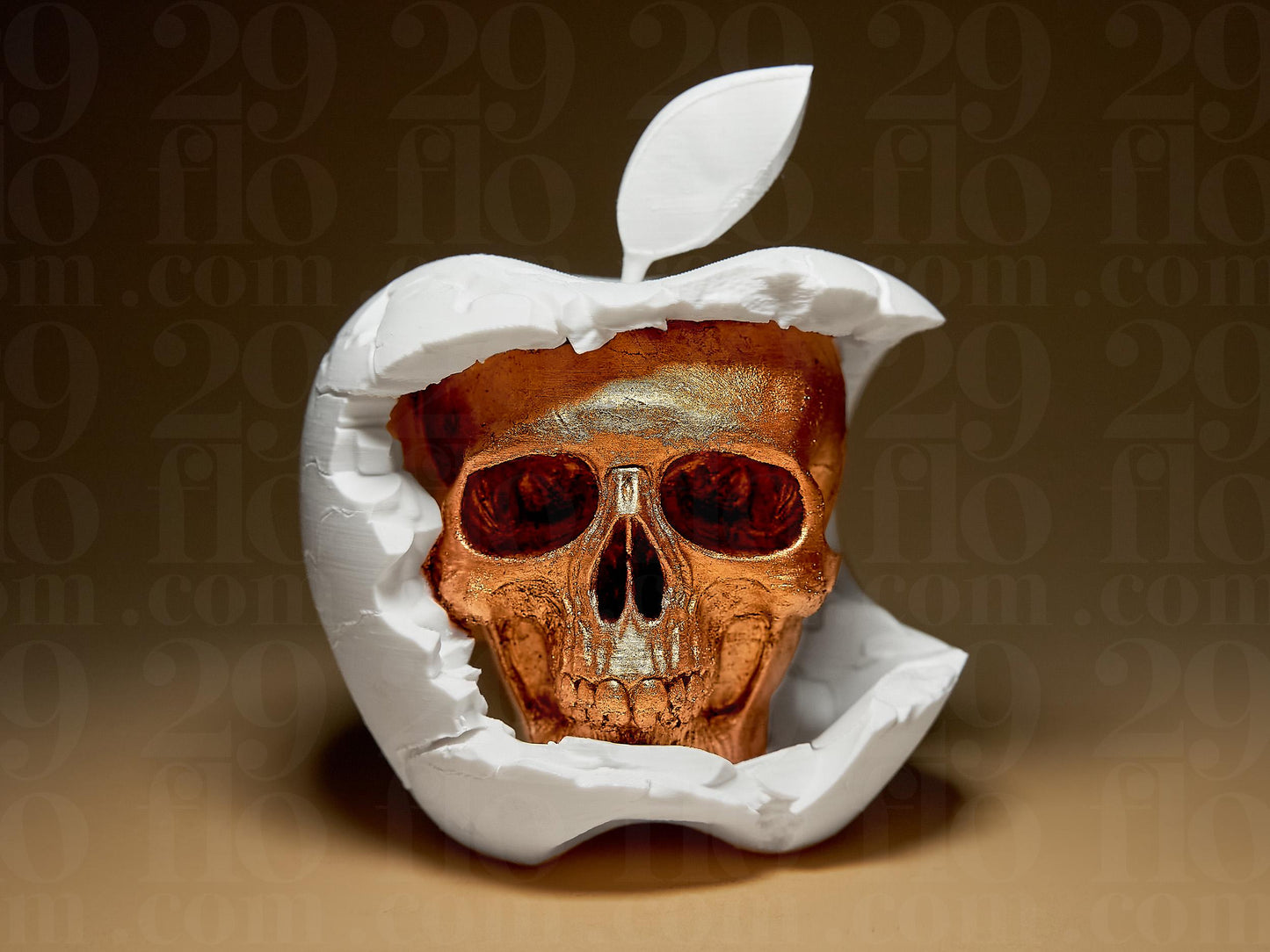 Skullintosh 3D Printed Sculpture Figure, Apple Skull Gift Home Decoration, Hand Painted