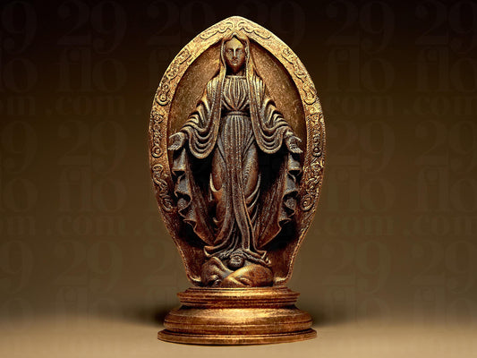 Virgin Mary Saint Statue Icon 3D Printed Figurine Figure, Gift Home Decoration, Hand Painted