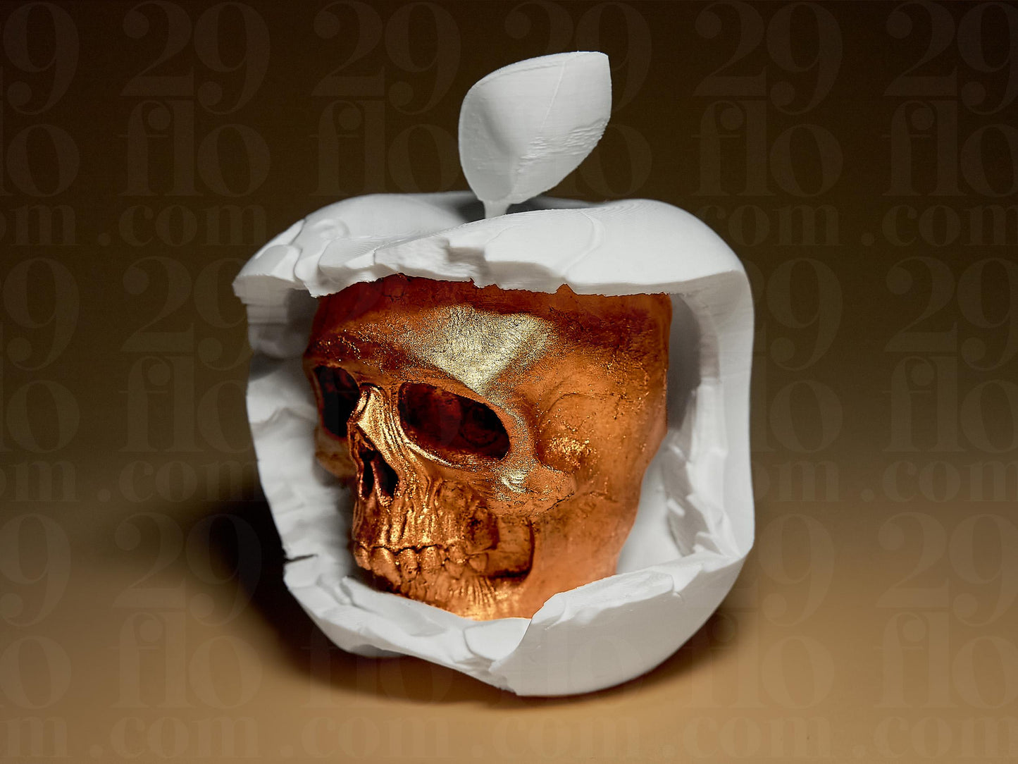 Skullintosh 3D Printed Sculpture Figure, Apple Skull Gift Home Decoration, Hand Painted