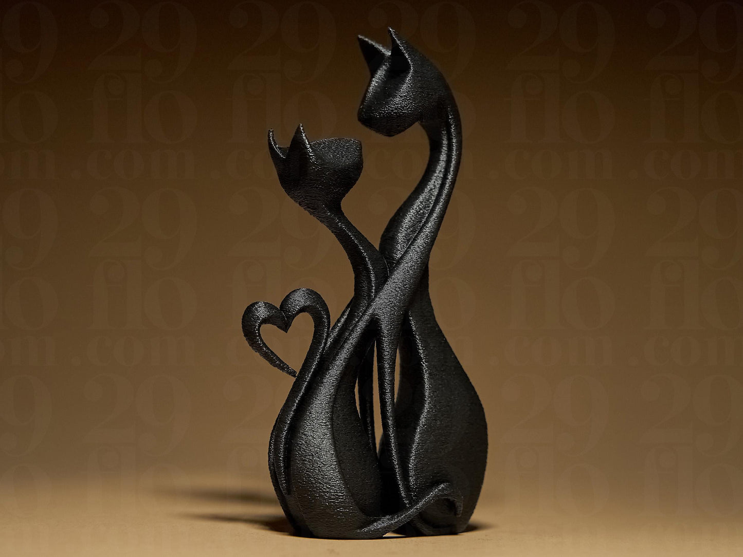 3D Printed Cat Couple Figurine: Eco-Friendly Home Decor Gift