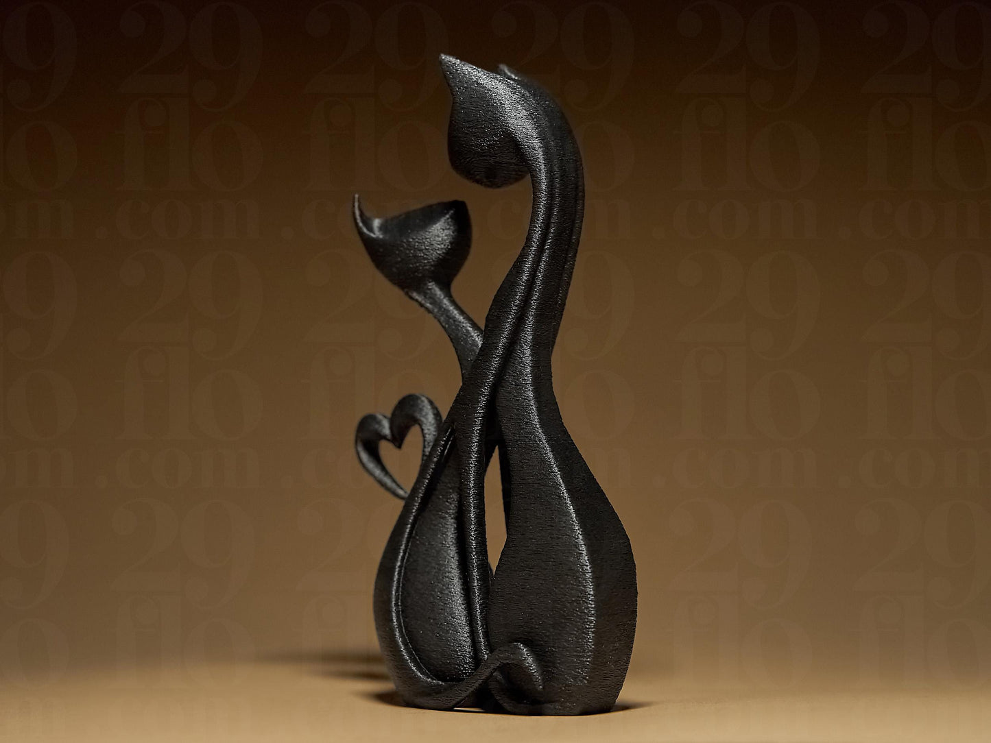 3D Printed Cat Couple Figurine: Eco-Friendly Home Decor Gift