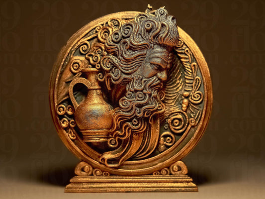 AQUARIUS - The Water Bearer - ZODIAC 3D Printed Sculpture, Statue, Figure, Figurine Home Decoration (hand painted)