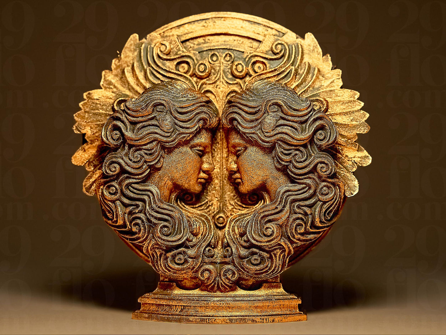 GEMINI - The Twins - ZODIAC 3D Printed Sculpture, Statue, Figure, Figurine Home Decoration (hand painted)