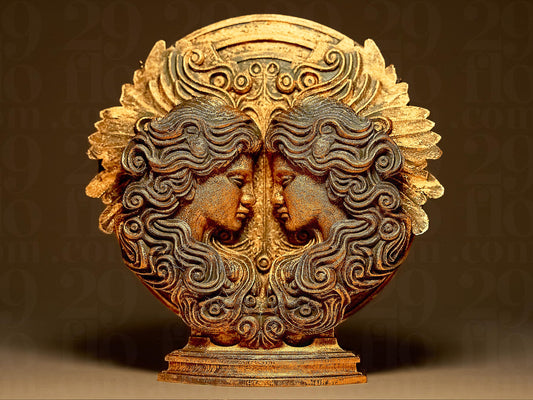 GEMINI - The Twins - ZODIAC 3D Printed Sculpture, Statue, Figure, Figurine Home Decoration (hand painted)