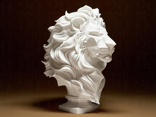 Lion Bust Head 3D Printed Sculpture, Statue, Figure, Figurine Home Modern Decoration
