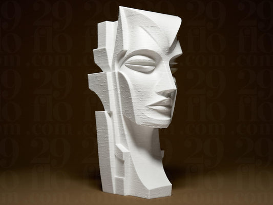 Geometric Woman Face Head 3D Printed Sculpture, Statue, Figure, Figurine Home Modern Decoration