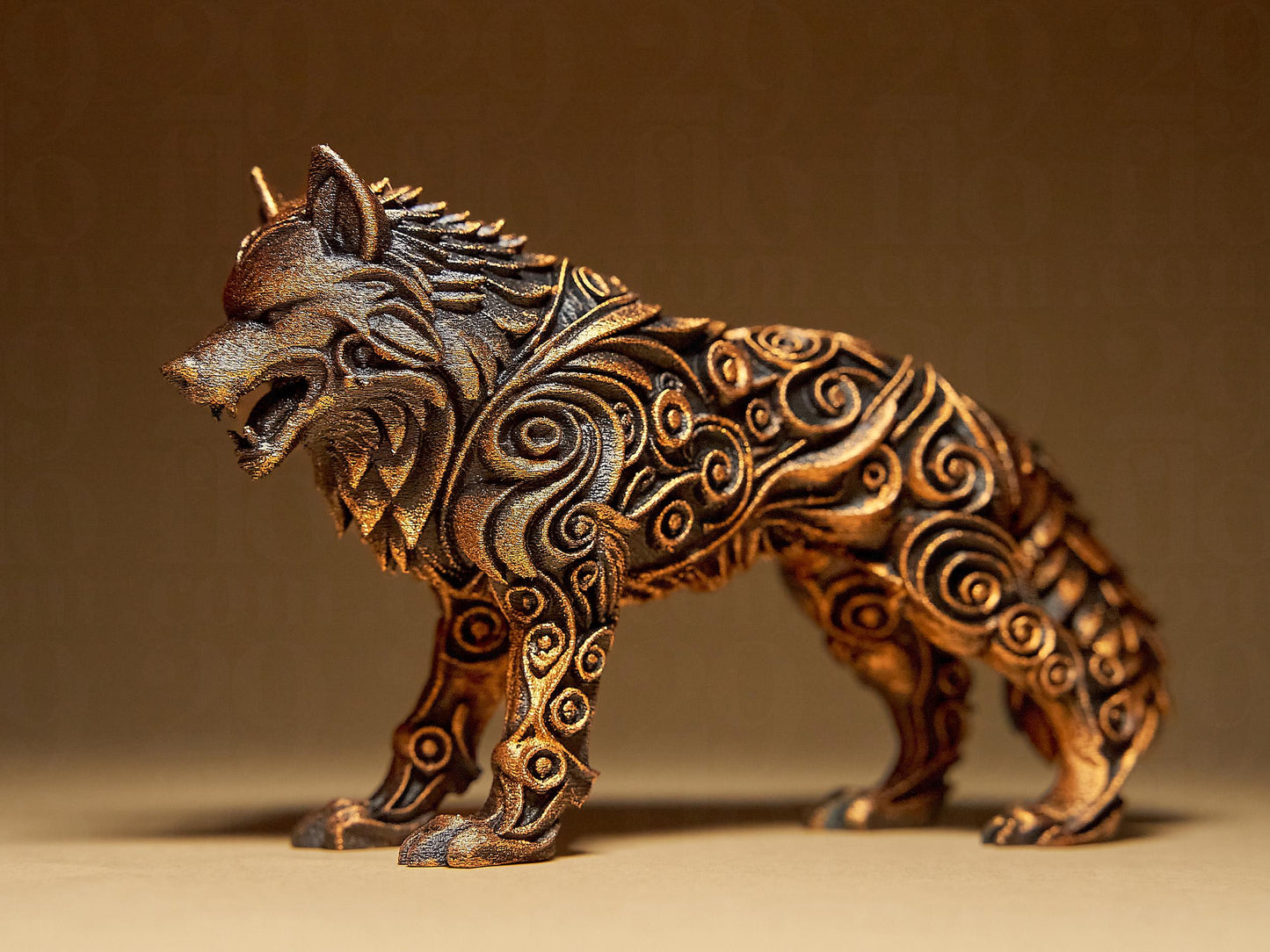 Ornamental WOLF 3D Printed Sculpture, Statue, Figure, Figurine Home Decoration