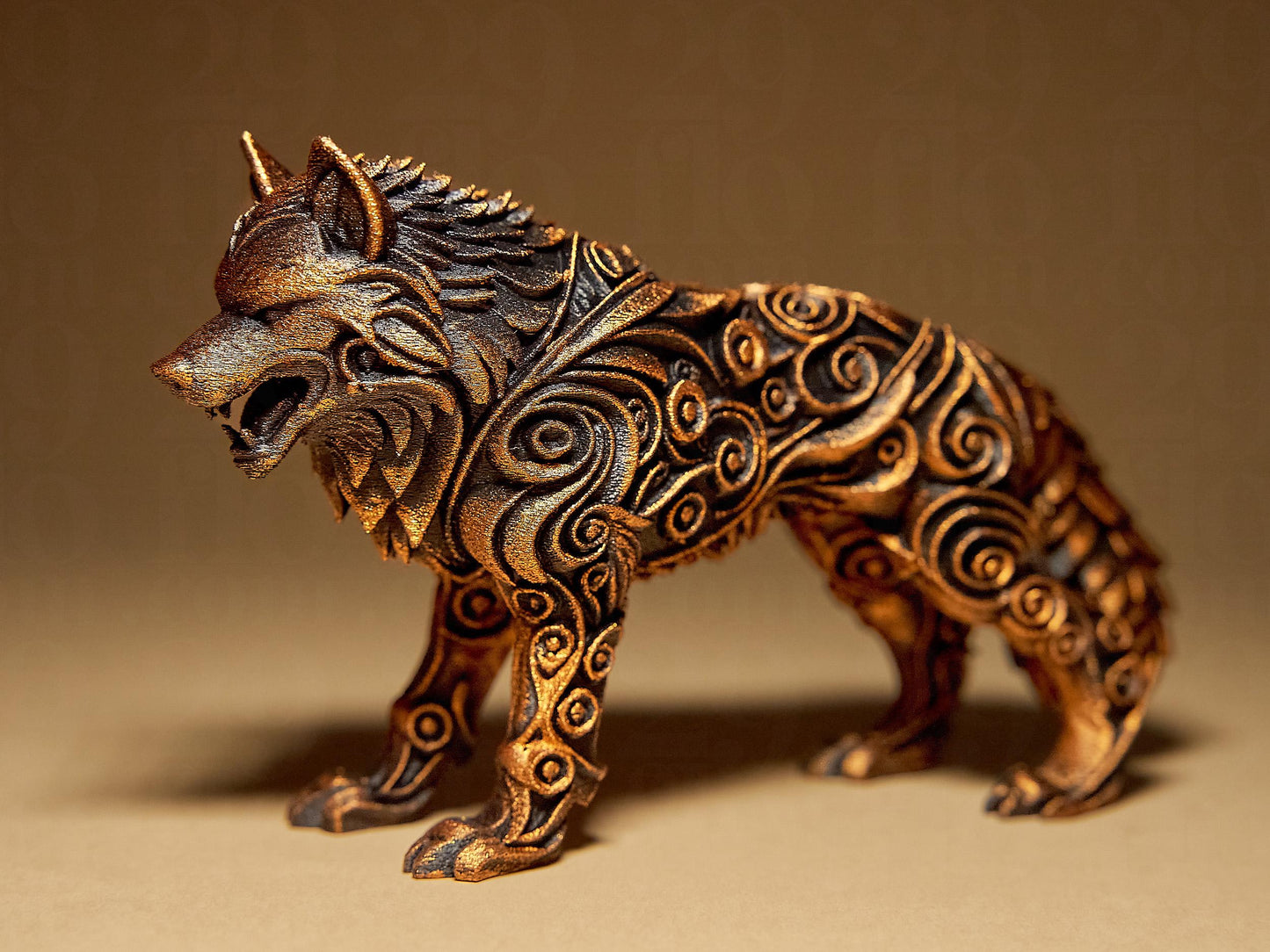 Ornamental WOLF 3D Printed Sculpture, Statue, Figure, Figurine Home Decoration